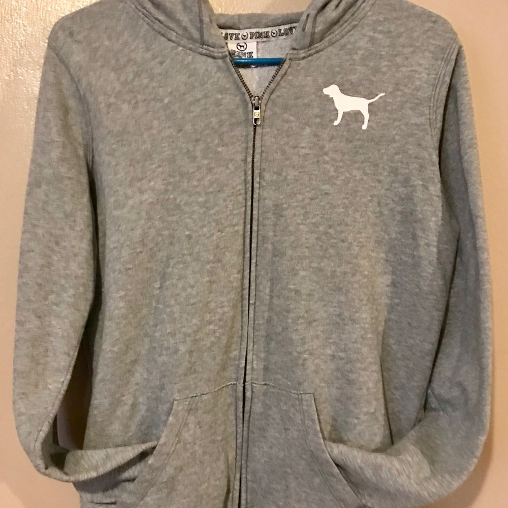 PINK GREY HOODIE SMALL EUC